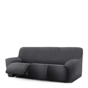 Eysa - Funda de sofá relax extensible 3 plazas x 3 gris oscuro 200 - 260 cm