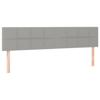 Testiera Letto a LED in Tessuto Grigio Chiaro 180x5x78/88 cm