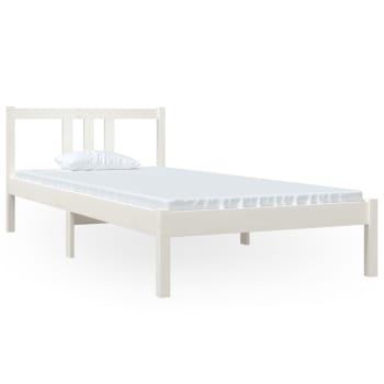 Struttura Letto per adulto in Legno Massello Bianco 90x200 cm