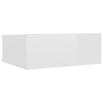 Mesita de noche flotante,mesa de noche madera blanco 40x30x15cm