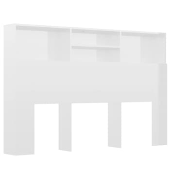Mueble cabecero con armario de cama madera blanco 160x19x103,5cm