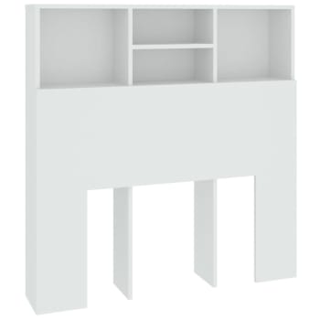 Mueble cabecero con armario de cama madera blanco 100x19x103,5cm