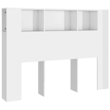 Mueble cabecero con armario de cama madera blanco 140x18,5x104,5cm