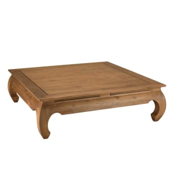 Alida - Table opium 120x120cm en bois de teck recyclé massif