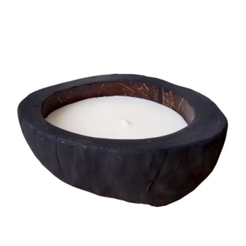 COCO - Bougie en noix de coco, couleur noire, 300g