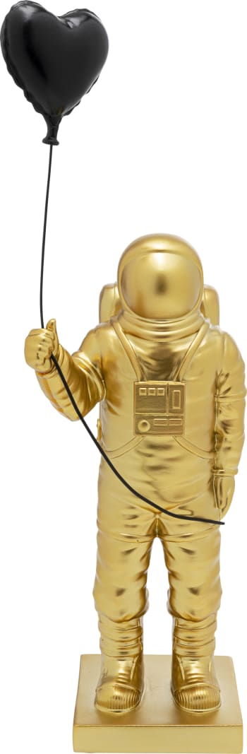 Balloon - Dekofigur Astronaut mit Ballon, schwarz und gold, H41cm