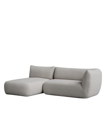 Arnau - Sofá gris con chaise longue izquierdo 250 x 148 cm