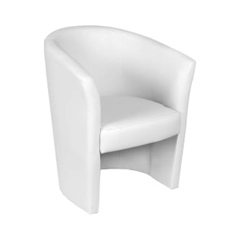 Dpanett - Fauteuil en similcuir blanc 64x63 cm