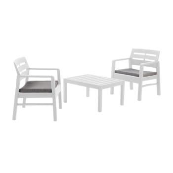 Dalfier - Set salon d’extérieur blanc 63x58 cm