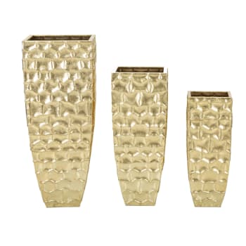 Tymar Vaso per fiori, 2 pezzi, forma rotonda, in legno, diametro 13,5 cm