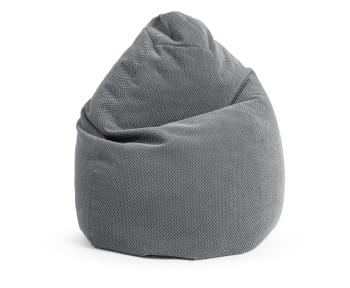 Comodo - Pouf poire XL d'intérieur velours anthracite 70x110