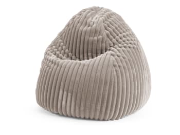 Raya - Pouf poire XL d'intérieur velours taupe 70x110