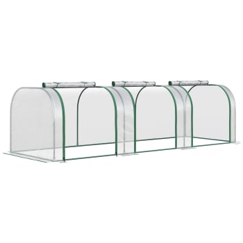 Serra Da Giardino Outsunny A Casetta Con Copertura In PE – 2 Zone, Porte Avvolgibili E Prese D'Aria, Dimensioni 100x80x150 Cm