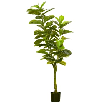 Homcom - Pianta artificiale di ficus da 150cm 75 foglie 4 rami con vaso