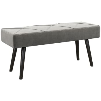 Panca Fondo Letto HOMCOM In Velluto Grigio - Con Braccioli Arrotolati E Contenitore Segreto, 126x48.5x57 Cm