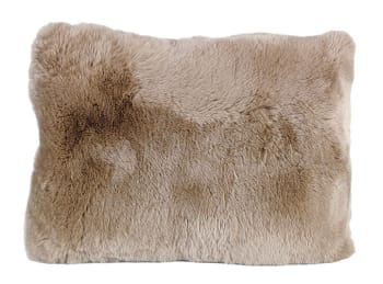 REX - Coussin en rex rabbit beige 30x40cm