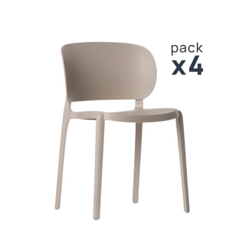Jana - Pack 4 sillas polipropileno beige 50 x 78 cm