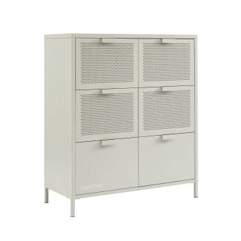 Pantone - Commode métal beige sable 6 tiroirs 90cm