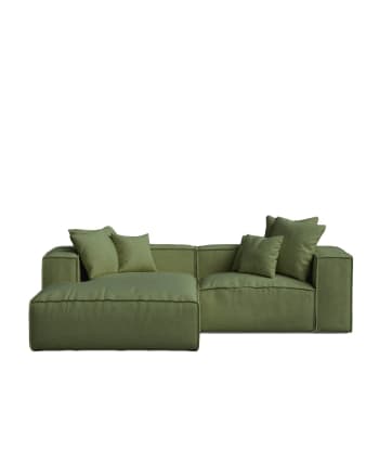 Enfia - Sofá chaise longue izquierdo verde 264 x 190 cm