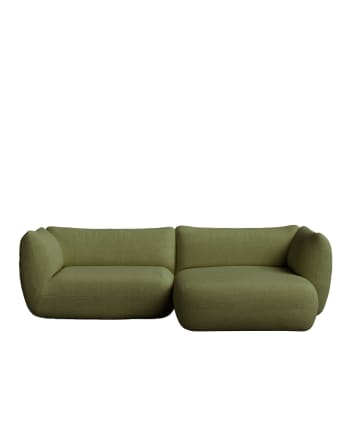 Arnau - Sofá chaise longue derecho verde 280 x 148 cm