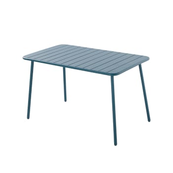 Bergame - Table en acier 4/6 places bleue
