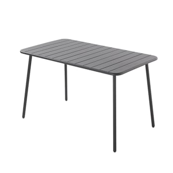 Bergame - Table en acier 4/6 places gris foncé