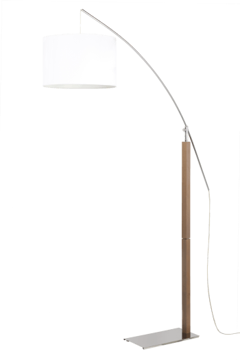 Lampadaire en métal et bois Chêne gris H 190 cm