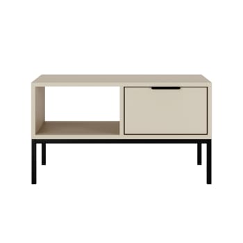 Seattle - Table basse stratifiés, acier, aluminium beige 80cm