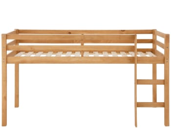 EINHOM Halbhohes Kinderbett Hausform - 90x200cm Mit LED Licht & Schubladen