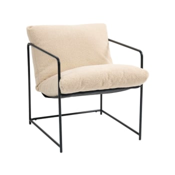 Dabdelat - Sillón de tela beige 92x67h75 cm