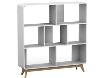 Cassie - Libreria effetto legno bianco