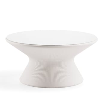 Fade coffee table - Tavolino da esterno di design in resina bianco Ø71 h33 cm