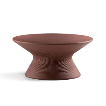 Fade coffee table - Tavolino da esterno di design in resina marrone Ø71 h33 cm