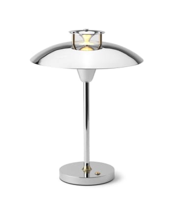 Stepp - Lampe rechargeable en métal H:30cm Couleur - Chrome