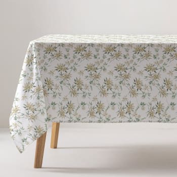 Olivina - Mantel impermeable algodón tacto tela 140x140cm