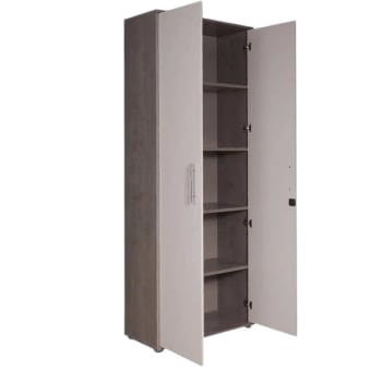 Buyqualia Armoire Polyvalente 1 Porte à Roulettes Blanche - Rangement Balais Et Ustensiles