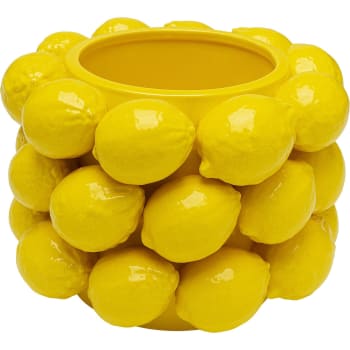 Vase citrons en porcelaine jaune H19