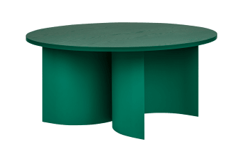 Gavo - Table basse ronde en bois de frêne, vert