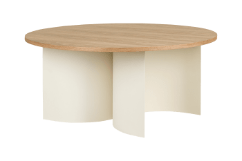 Gavo - Table basse ronde en bois de frêne, beige