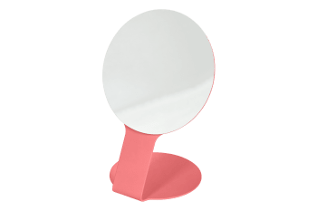 Feys - Miroir de table haut en acier, rose