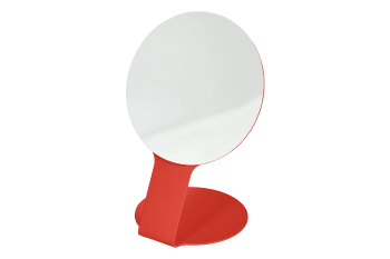 Feys - Miroir de table haut en acier, rouge