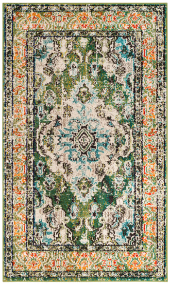 Tapis Motif Rayé avec Franges Bordures Décoratives 140 x 200 cm en