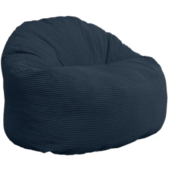 Pouf in velluto a coste spesso blu scuro 100 cm