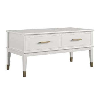 Westerleigh - Table basse avec plateau relevable en mélaminé blanc