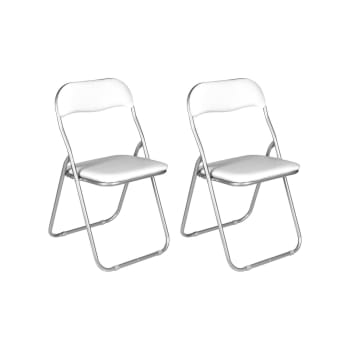 Chaise Pliante En Bois Blanc Penelope | Design Classique, Assise 45 Cm, Facile à Ranger - 6