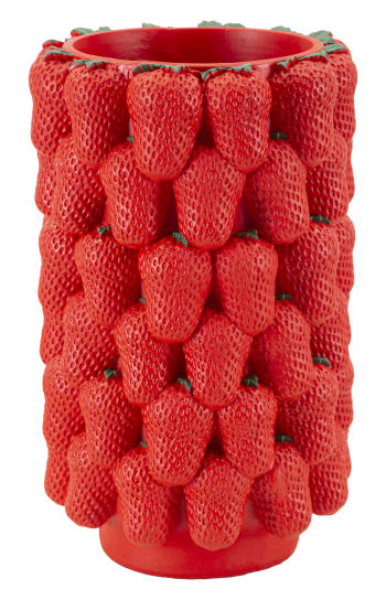 Strawberry - Vaso in resina rosso composto da fragole Ø cm 20x32