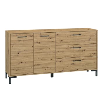 Liora - Aparador 2 puertas 3 cajones estratificado beige