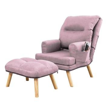 Nemo - Ohrensessel mit Hocker, Rosa