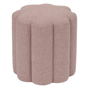 Pouf  fleur tissu oeko-tex polyester rose 38x38 cm