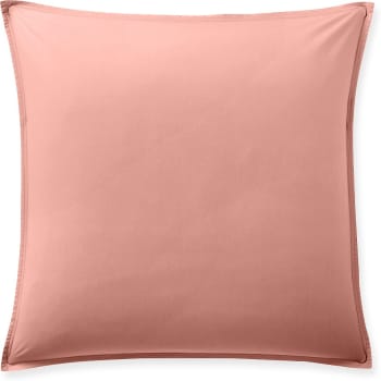 Taie d'oreiller percale de coton rose poudré 65x65 cm